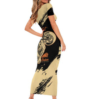 Personalized American Legendary Motorcycles Indian Chief 1947 Short Sleeve Bodycon Dress Classic and Vintage - Wonder Print Shop