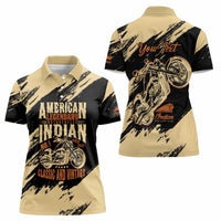 Personalized American Legendary Motorcycles Indian Chief 1947 Women Polo Shirt Classic and Vintage - Wonder Print Shop