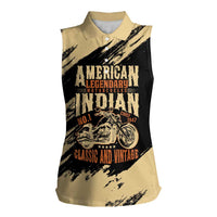 Personalized American Legendary Motorcycles Indian Chief 1947 Women Sleeveless Polo Shirt Classic and Vintage - Wonder Print Shop