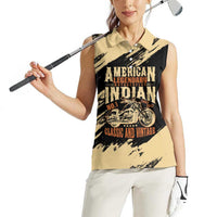 Personalized American Legendary Motorcycles Indian Chief 1947 Women Sleeveless Polo Shirt Classic and Vintage - Wonder Print Shop