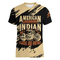 Personalized American Legendary Motorcycles Indian Chief 1947 Women V-Neck T-Shirt Classic and Vintage - Wonder Print Shop