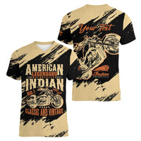 Personalized American Legendary Motorcycles Indian Chief 1947 Women V-Neck T-Shirt Classic and Vintage - Wonder Print Shop