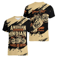 Personalized American Legendary Motorcycles Indian Chief 1947 Women V-Neck T-Shirt Classic and Vintage - Wonder Print Shop