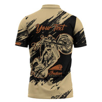 Personalized American Legendary Motorcycles Indian Chief 1947 Zipper Polo Shirt Classic and Vintage - Wonder Print Shop