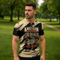 Personalized American Legendary Motorcycles Indian Chief 1947 Zipper Polo Shirt Classic and Vintage - Wonder Print Shop