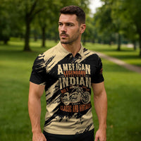 Personalized American Legendary Motorcycles Indian Chief 1947 Zipper Polo Shirt Classic and Vintage - Wonder Print Shop