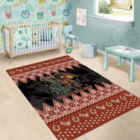 Howdy Christmas Cowboy Santa Area Rug Giddy Up Jingle Horse Pick Up Your Feet - Wonder Print Shop