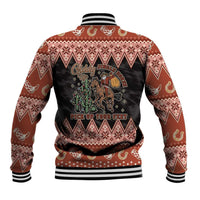 Howdy Christmas Cowboy Santa Baseball Jacket Giddy Up Jingle Horse Pick Up Your Feet - Wonder Print Shop