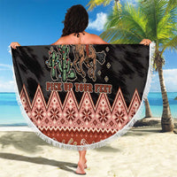 Howdy Christmas Cowboy Santa Beach Blanket Giddy Up Jingle Horse Pick Up Your Feet - Wonder Print Shop