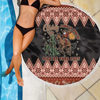 Howdy Christmas Cowboy Santa Beach Blanket Giddy Up Jingle Horse Pick Up Your Feet - Wonder Print Shop