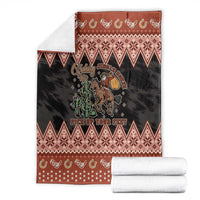 Howdy Christmas Cowboy Santa Blanket Giddy Up Jingle Horse Pick Up Your Feet - Wonder Print Shop