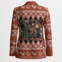 Howdy Christmas Cowboy Santa Blazer Giddy Up Jingle Horse Pick Up Your Feet - Wonder Print Shop