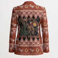 Howdy Christmas Cowboy Santa Blazer Giddy Up Jingle Horse Pick Up Your Feet - Wonder Print Shop