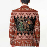 Howdy Christmas Cowboy Santa Blazer Giddy Up Jingle Horse Pick Up Your Feet - Wonder Print Shop