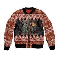 Howdy Christmas Cowboy Santa Bomber Jacket Giddy Up Jingle Horse Pick Up Your Feet - Wonder Print Shop