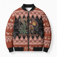 Howdy Christmas Cowboy Santa Bomber Puffer Jacket Giddy Up Jingle Horse Pick Up Your Feet - Wonder Print Shop
