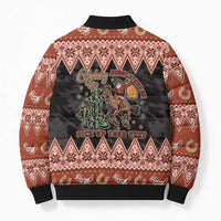 Howdy Christmas Cowboy Santa Bomber Puffer Jacket Giddy Up Jingle Horse Pick Up Your Feet - Wonder Print Shop