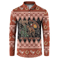 Howdy Christmas Cowboy Santa Button Sweatshirt Giddy Up Jingle Horse Pick Up Your Feet - Wonder Print Shop