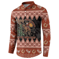 Howdy Christmas Cowboy Santa Button Sweatshirt Giddy Up Jingle Horse Pick Up Your Feet - Wonder Print Shop