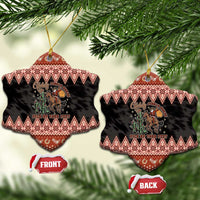 Howdy Christmas Cowboy Santa Ceramic Ornament Giddy Up Jingle Horse Pick Up Your Feet - Wonder Print Shop