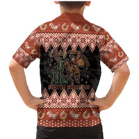 Howdy Christmas Cowboy Santa Family Matching Mermaid Dress and Hawaiian Shirt Giddy Up Jingle Horse Pick Up Your Feet - Wonder Print Shop