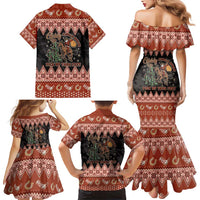 Howdy Christmas Cowboy Santa Family Matching Mermaid Dress and Hawaiian Shirt Giddy Up Jingle Horse Pick Up Your Feet - Wonder Print Shop