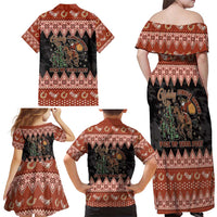 Howdy Christmas Cowboy Santa Family Matching Off Shoulder Maxi Dress and Hawaiian Shirt Giddy Up Jingle Horse Pick Up Your Feet - Wonder Print Shop