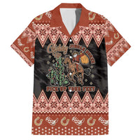 Howdy Christmas Cowboy Santa Family Matching Off Shoulder Maxi Dress and Hawaiian Shirt Giddy Up Jingle Horse Pick Up Your Feet - Wonder Print Shop