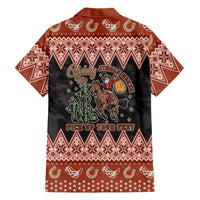 Howdy Christmas Cowboy Santa Family Matching Off Shoulder Maxi Dress and Hawaiian Shirt Giddy Up Jingle Horse Pick Up Your Feet - Wonder Print Shop