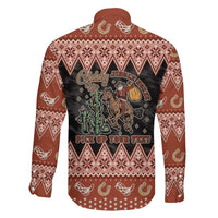 Howdy Christmas Cowboy Santa Family Matching Off Shoulder Maxi Dress and Hawaiian Shirt Giddy Up Jingle Horse Pick Up Your Feet - Wonder Print Shop