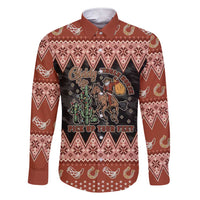 Howdy Christmas Cowboy Santa Family Matching Short Sleeve Bodycon Dress and Hawaiian Shirt Giddy Up Jingle Horse Pick Up Your Feet - Wonder Print Shop