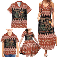 Howdy Christmas Cowboy Santa Family Matching Summer Maxi Dress and Hawaiian Shirt Giddy Up Jingle Horse Pick Up Your Feet - Wonder Print Shop