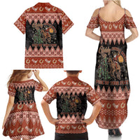 Howdy Christmas Cowboy Santa Family Matching Summer Maxi Dress and Hawaiian Shirt Giddy Up Jingle Horse Pick Up Your Feet - Wonder Print Shop