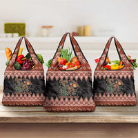 Howdy Christmas Cowboy Santa Grocery Bag Giddy Up Jingle Horse Pick Up Your Feet - Wonder Print Shop