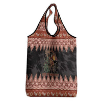 Howdy Christmas Cowboy Santa Grocery Bag Giddy Up Jingle Horse Pick Up Your Feet - Wonder Print Shop