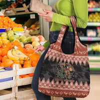 Howdy Christmas Cowboy Santa Grocery Bag Giddy Up Jingle Horse Pick Up Your Feet - Wonder Print Shop