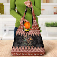 Howdy Christmas Cowboy Santa Grocery Bag Giddy Up Jingle Horse Pick Up Your Feet - Wonder Print Shop