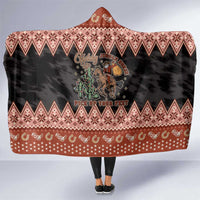 Howdy Christmas Cowboy Santa Hooded Blanket Giddy Up Jingle Horse Pick Up Your Feet - Wonder Print Shop