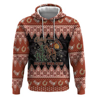 Howdy Christmas Cowboy Santa Hoodie Giddy Up Jingle Horse Pick Up Your Feet - Wonder Print Shop