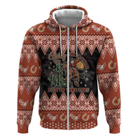 Howdy Christmas Cowboy Santa Hoodie Giddy Up Jingle Horse Pick Up Your Feet - Wonder Print Shop