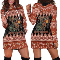 Howdy Christmas Cowboy Santa Hoodie Dress Giddy Up Jingle Horse Pick Up Your Feet - Wonder Print Shop