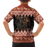 Howdy Christmas Cowboy Santa Kid Hawaiian Shirt Giddy Up Jingle Horse Pick Up Your Feet - Wonder Print Shop