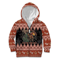 Howdy Christmas Cowboy Santa Kid Hoodie Giddy Up Jingle Horse Pick Up Your Feet - Wonder Print Shop