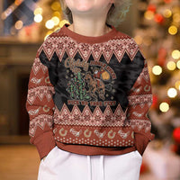 Howdy Christmas Cowboy Santa Kid Ugly Christmas Sweater Giddy Up Jingle Horse Pick Up Your Feet - Wonder Print Shop