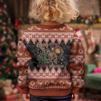 Howdy Christmas Cowboy Santa Kid Ugly Christmas Sweater Giddy Up Jingle Horse Pick Up Your Feet - Wonder Print Shop