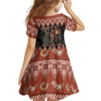 Howdy Christmas Cowboy Santa Kid Short Sleeve Dress Giddy Up Jingle Horse Pick Up Your Feet - Wonder Print Shop