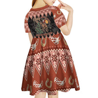 Howdy Christmas Cowboy Santa Kid Short Sleeve Dress Giddy Up Jingle Horse Pick Up Your Feet - Wonder Print Shop
