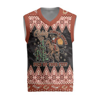 Howdy Christmas Cowboy Santa Christmas Knitted V-Neck Vest Giddy Up Jingle Horse Pick Up Your Feet - Wonder Print Shop