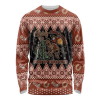 Howdy Christmas Cowboy Santa Long Sleeve Shirt Giddy Up Jingle Horse Pick Up Your Feet - Wonder Print Shop