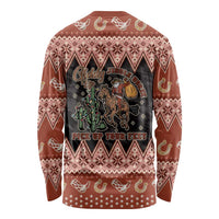Howdy Christmas Cowboy Santa Long Sleeve Shirt Giddy Up Jingle Horse Pick Up Your Feet - Wonder Print Shop